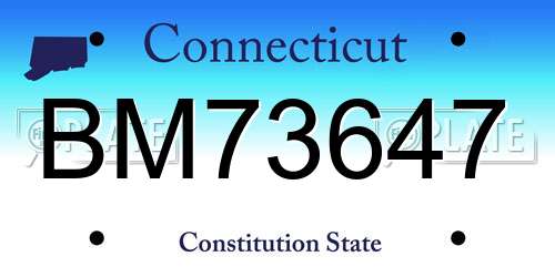 BM73647 Connecticut License Plate