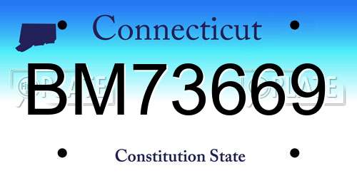 BM73669 Connecticut License Plate