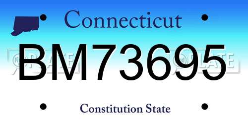 BM73695 Connecticut License Plate