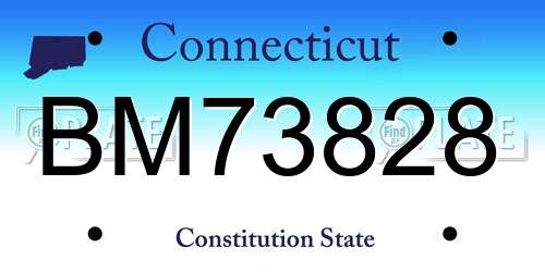 BM73828 Connecticut License Plate