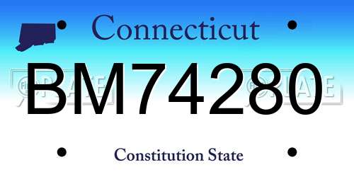 BM74280 Connecticut License Plate