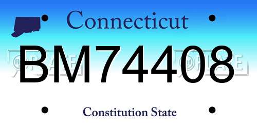 BM74408 Connecticut License Plate