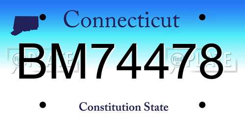 BM74478 Connecticut License Plate
