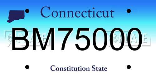 BM75000 Connecticut License Plate