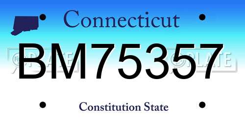 BM75357 Connecticut License Plate