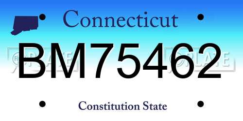 BM75462 Connecticut License Plate