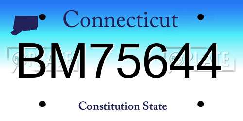 BM75644 Connecticut License Plate