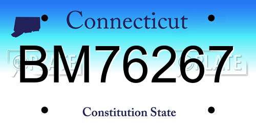 BM76267 Connecticut License Plate