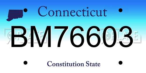 BM76603 Connecticut License Plate