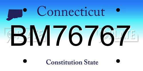 BM76767 Connecticut License Plate