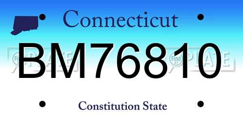BM76810 Connecticut License Plate