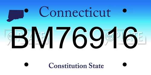 BM76916 Connecticut License Plate
