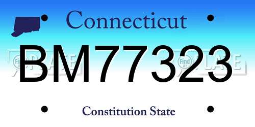 BM77323 Connecticut License Plate