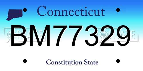 BM77329 Connecticut License Plate