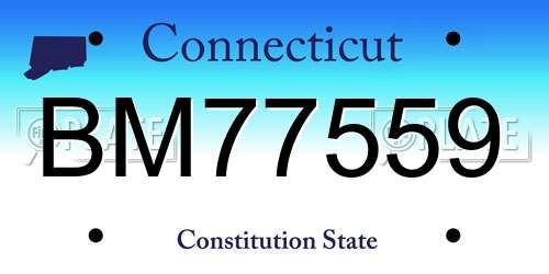 BM77559 Connecticut License Plate