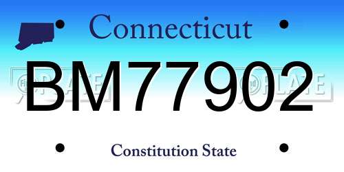 BM77902 Connecticut License Plate