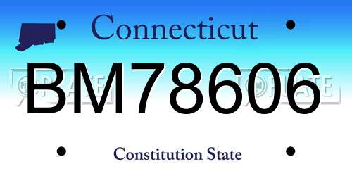 BM78606 Connecticut License Plate