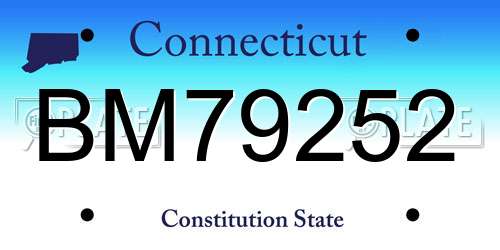 BM79252 Connecticut License Plate