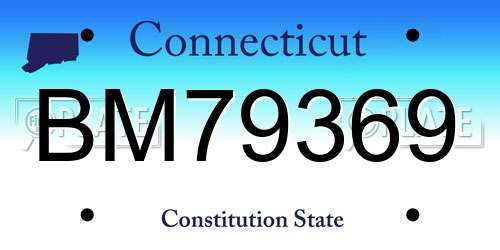 BM79369 Connecticut License Plate
