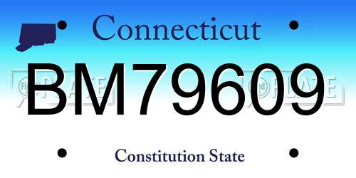 BM79609 Connecticut License Plate