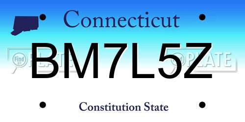 BM7L5Z Connecticut License Plate