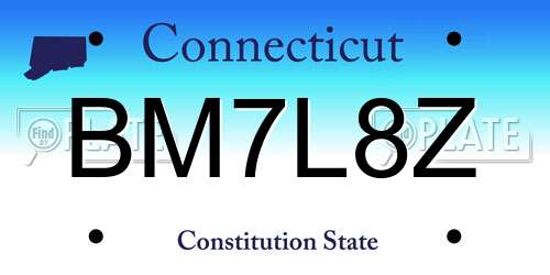 BM7L8Z Connecticut License Plate
