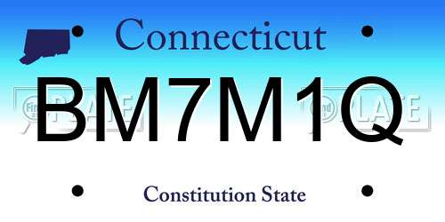 BM7M1Q Connecticut License Plate