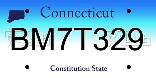 BM7T329 Connecticut License Plate