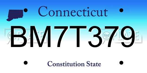 BM7T379 Connecticut License Plate