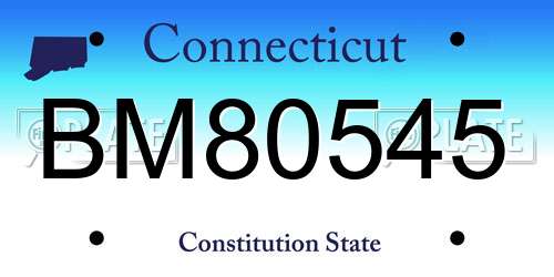 BM80545 Connecticut License Plate