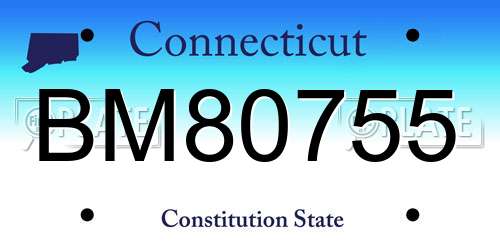 BM80755 Connecticut License Plate