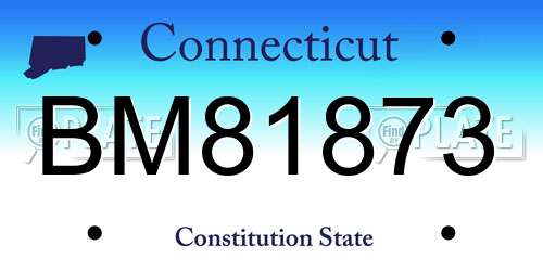 BM81873 Connecticut License Plate