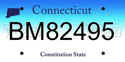 BM82495 Connecticut License Plate