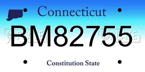 BM82755 Connecticut License Plate