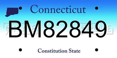 BM82849 Connecticut License Plate