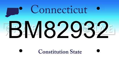 BM82932 Connecticut License Plate