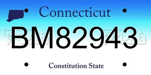 BM82943 Connecticut License Plate