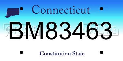 BM83463 Connecticut License Plate