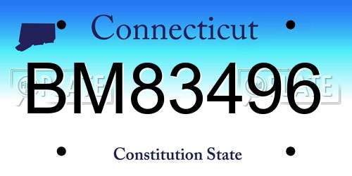 BM83496 Connecticut License Plate