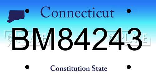 BM84243 Connecticut License Plate