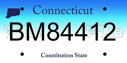 BM84412 Connecticut License Plate