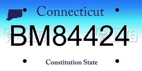 BM84424 Connecticut License Plate