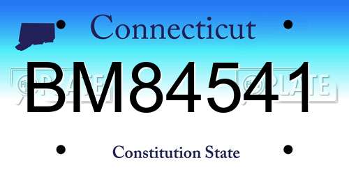 BM84541 Connecticut License Plate