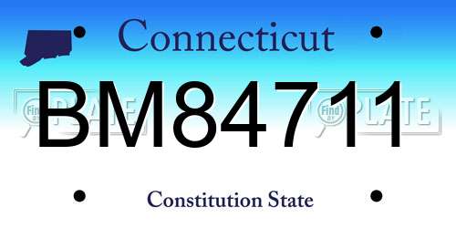 BM84711 Connecticut License Plate