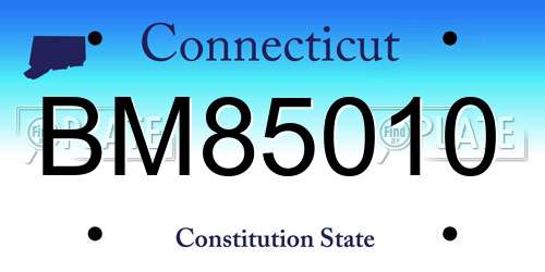 BM85010 Connecticut License Plate