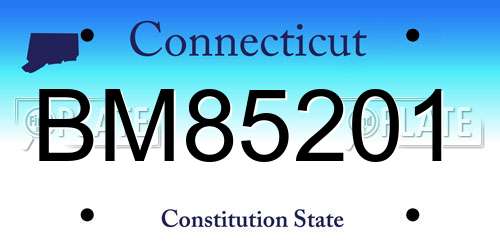 BM85201 Connecticut License Plate