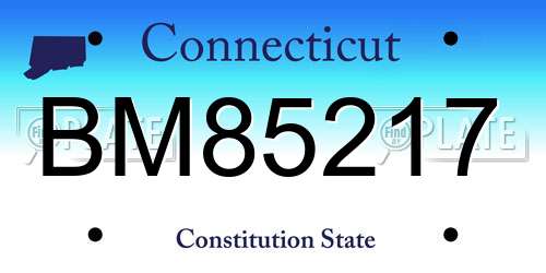 BM85217 Connecticut License Plate