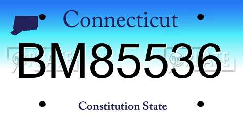 BM85536 Connecticut License Plate