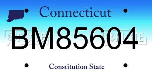 BM85604 Connecticut License Plate