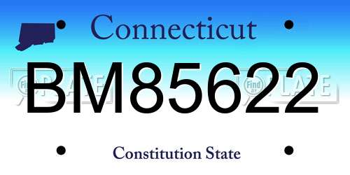 BM85622 Connecticut License Plate
